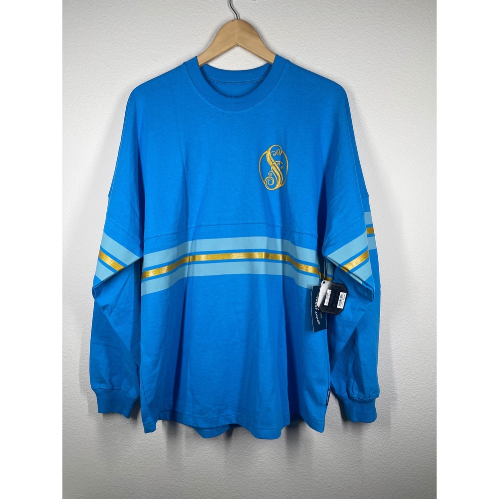 Wicked Universal Studios Shiz University Spirit Jersey Blue Gold Mens Medium NEW